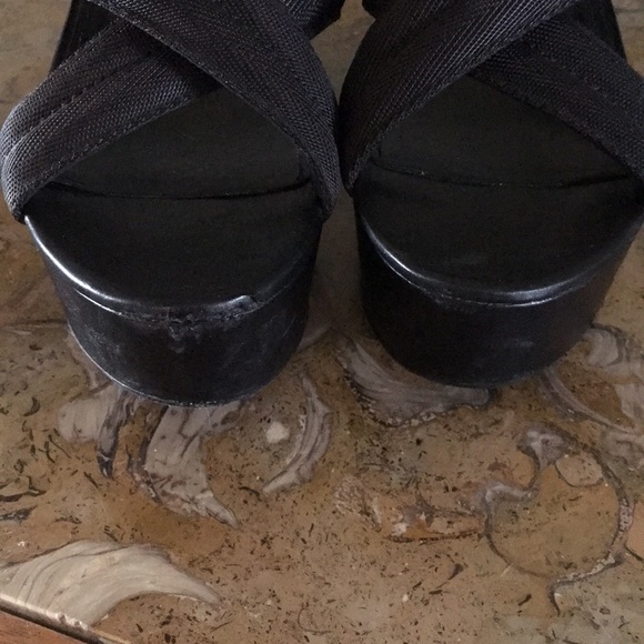 Prada Grosgrain Criss Cross Crossover Wedge Heel - Picture 3 of 7